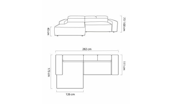 Stūra dīvāns LIAM S